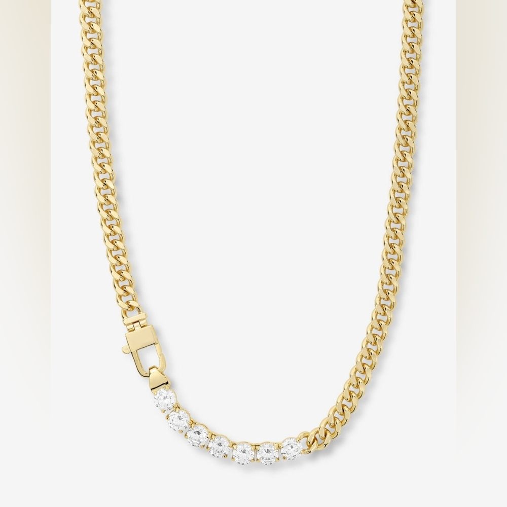Melinda Maria Julian Loves Diamonds Necklace in gold with white diamondettes